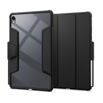 Samsung Tab S11 5G SPIGEN AIR SKIN PRO tok álló, ECO bőr hatású aktív FLIP, ceruza tartó, FEKETE