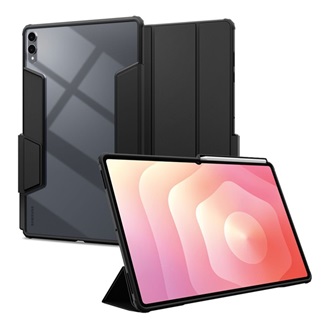 Samsung Tab S11 Ultra WIFI SPIGEN AIR SKIN PRO tok álló, ECO bőr hatású aktív FLIP, ceruza tartó, FEKETE