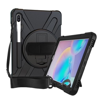 Samsung Tab S6 10.5 LTE Gigapack Defender műanyag telefonvédő ütésállóság, vállpánt, FEKETE