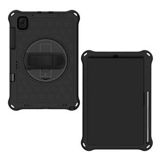 Samsung Tab S6 Lite 10.4 LTE Gigapack Defender szilikon telefonvédő ütésállóság, méhsejt + kézpánt, FEKETE