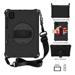 Samsung Tab S6 Lite 10.4 LTE Gigapack Defender szilikon telefonvédő ütésállóság, vállpánt, FEKETE