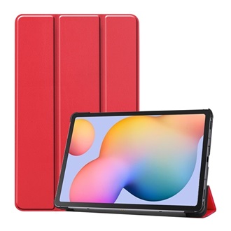 Samsung Tab S6 Lite 10.4 LTE Gigapack Tok álló, bőr hatású FLIP, asztali tartó, PIROS