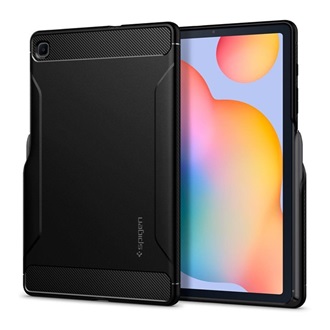 Samsung Tab S6 Lite 10.4 LTE SPIGEN RUGGED ARMOR szilikon telefonvédő ütésállóság, karbon minta, FEKETE