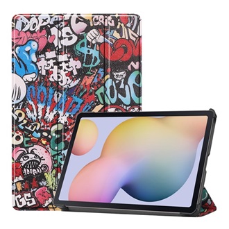 Samsung Tab S8 LTE Gigapack Tok álló, bőr hatású aktív FLIP, graffiti, SZÍNES