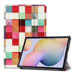 Samsung Tab S8 LTE Gigapack Tok álló, bőr hatású aktív FLIP, kockás, SZÍNES