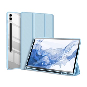 Samsung Tab S9 FE Plus WIFI DUX DUCIS TOBY tok álló, bőr hatású aktív FLIP, ceruza tartó, VILÁGOSKÉK