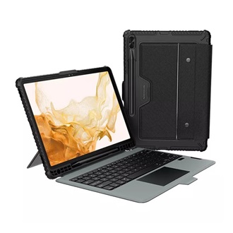 Samsung Tab S9 LTE NILLKIN BUMPER COMBO BACKLIT billentyűzetes defender tok QWERTY, ceruza tartó, FEKETE