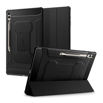 Samsung Tab S9 Ultra LTE SPIGEN RUGGED ARMOR PRO tok álló aktív FLIP, ceruza tartó, FEKETE