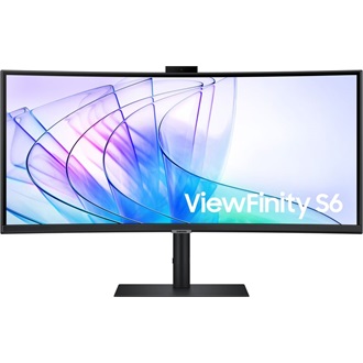 Samsung ViewFinity S6 S65VC 34" ívelt VA LED monitor fekete 100Hz FreeSync (USB-C: 90W; webcam: 5MP; KVM)