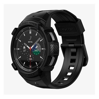 Samsung Watch 4 Classic 46 mm SPIGEN RUGGED ARMOR PRO pótszíj egyedi méret, ütésállóság + szilikon keret, FEKETE