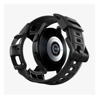 Samsung Watch 4 Classic 46 mm SPIGEN RUGGED ARMOR PRO pótszíj egyedi méret, ütésállóság + szilikon keret, FEKETE
