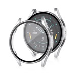 Samsung Watch 7 eSIM 40mm GIGAPACK Műanyag keret BUMPER, ütésállóság + kijelzővédő üveg, EZÜST