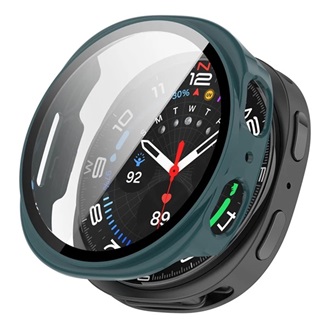 Samsung Watch 8 44mm GIGAPACK Műanyag keret BUMPER, ütésállóság + kijelzővédő üveg, SÖTÉTZÖLD