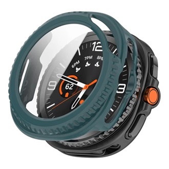 Samsung Watch 8 Classic 46mm GIGAPACK Műanyag keret BUMPER, ütésállóság + kijelzővédő üveg, SÖTÉTZÖLD