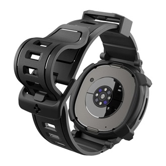 Samsung Watch 8 Classic 46mm SPIGEN RUGGED ARMOR PRO pótszíj egyedi méret, ütésállóság + szilikon keret, FEKETE