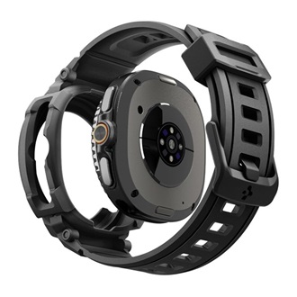 Samsung Watch 8 Classic 46mm SPIGEN RUGGED ARMOR PRO pótszíj egyedi méret, ütésállóság + szilikon keret, FEKETE