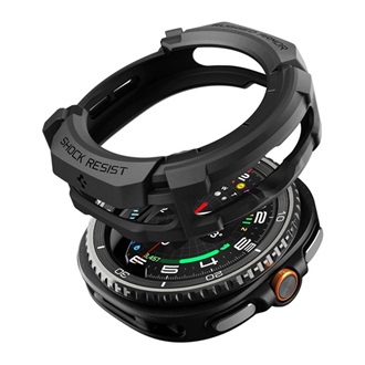 Samsung Watch 8 Classic eSIM 46mm SPIGEN RUGGED ARMOR műanyag óra keret ütésállóság FEKETE