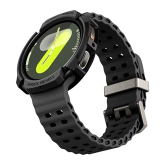 Samsung Watch 8 eSIM 40mm SPIGEN RUGGED ARMOR műanyag óra keret ütésállóság FEKETE
