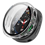 Samsung Watch 8 eSIM 44mm GIGAPACK Műanyag keret BUMPER, ütésállóság + kijelzővédő üveg, ÁTLÁTSZÓ