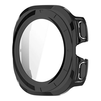 Samsung Watch Ultra eSIM 47mm Gigapack Műanyag keret BUMPER, ütésállóság + kijelzővédő üveg, FEKETE