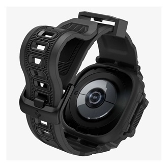 Samsung Watch Ultra eSIM 47mm SPIGEN RUGGED ARMOR PRO pótszíj egyedi méret, ütésállóság + szilikon keret, FEKETE