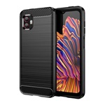 Samsung Xcover 6 Pro Gigapack szilikon telefonvédő ütésállóság, karbon minta, FEKETE
