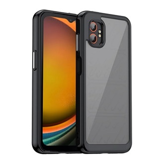 Samsung Xcover 7 Pro GIGAPACK Szilikon telefonvédő ütésállóság, átlátszó hátlap, FEKETE