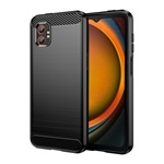 Samsung Xcover 7 Pro GIGAPACK Szilikon telefonvédő ütésállóság, karbon minta, FEKETE