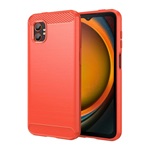 Samsung Xcover 7 Pro GIGAPACK Szilikon telefonvédő ütésállóság, karbon minta, PIROS