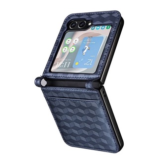 Samsung Z Flip6 5G Gigapack Műanyag telefonvédő bőr hatású hátlap, prémium, SÖTÉTKÉK