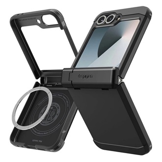Samsung Z Flip6 SPIGEN TOUGH ARMOR PRO műanyag telefonvédő ütésállóság, MagSafe, FEKETE