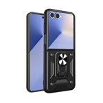 Samsung Z Flip7 GIGAPACK Defender szilikon telefonvédő ütésállóság, tartógyűrű, FEKETE