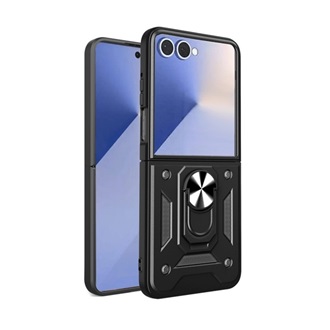 Samsung Z Flip7 GIGAPACK Defender szilikon telefonvédő ütésállóság, tartógyűrű, FEKETE