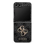 Samsung Z Flip7 GUESS BIG 4G CLASSIC LOGO szilikon telefonvédő műanyag hátlap, ECO bőr hatású hátlap, FEKETE