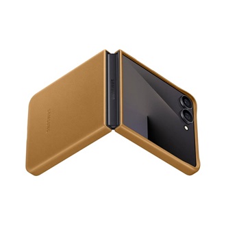 Samsung Z Flip7 SAMSUNG műanyag telefonvédő ECO vegán bőr hátlap BARNA