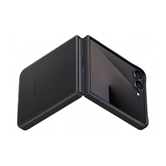 Samsung Z Flip7 SAMSUNG műanyag telefonvédő ECO vegán bőr hátlap FEKETE