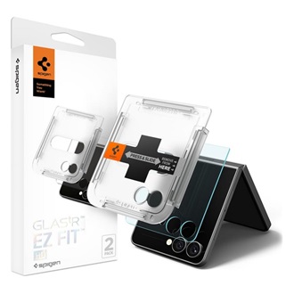 Samsung Z Flip7 SPIGEN EZ FIT HD képernyővédő üveg 2db 2.5D, 9H + segédkeret, ÁTLÁTSZÓ