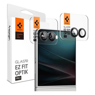 Samsung Z Flip7 SPIGEN OPTIK PRO HD kameravédő üveg 2db 9H, csak lencse, FEKETE