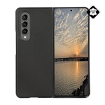 Samsung Z Fold3 5G Gigapack műanyag telefonvédő valódi bőr bevonat, ütésállóság, FEKETE