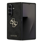 Samsung Z Fold7 GUESS 4G BIG LOGO szilikon telefonvédő ütésállóság, bőr hatású hátlap, FEKETE