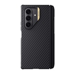 Samsung Z Fold7 NILLKIN SYNTHETIC FIBER PRO műanyag telefonvédő aramid bevonat, érintő ceruza, FEKETE/ARANY