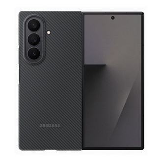 Samsung Z Fold7 SAMSUNG műanyag telefonvédő karbon minta + képernyővédő fólia FEKETE (Gigapack csomagolás)
