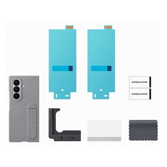 Samsung Z Fold7 SAMSUNG szilikon telefonvédő matt, kitámasztó + képernyővédő fólia, SZÜRKE