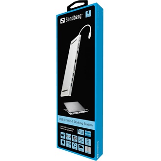 Sandberg 10-in-1 USB-C dokkoló ezüst