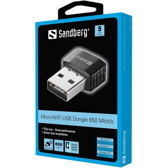 Sandberg 133-91 650Mb/s USB2.0 A Dual-Band Wi-Fi hálózati adapter (RTL8811CU)