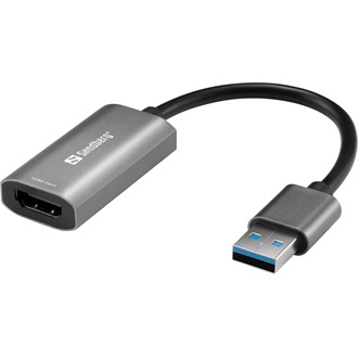 Sandberg 134-19 USB-A 2.0 -> HDMI 1.4 M/F adapter 0.15m szürke
