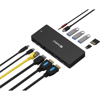 Sandberg 136-61 13-port 100W USB-C dokkoló fekete