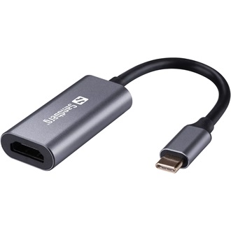 Sandberg USB-C -> HDMI 2.0 M/F adapter ezüst DP Alt Mode