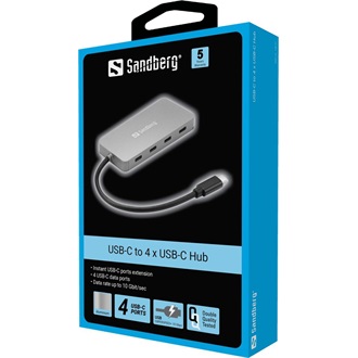 Sandberg 136-41 4-portos USB-C hub ezüst