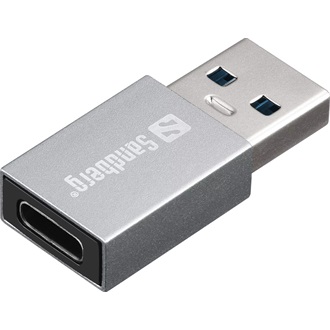 Sandberg 136-46 USB-A 3.2 Gen1 -> USB-C 3.2 Gen1 M/F adapter szürke